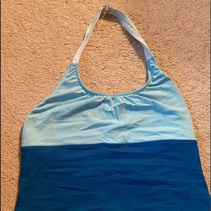 J. Crew Two-Tone Blue Bikini Top